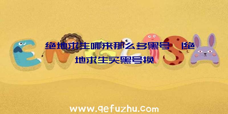 「绝地求生哪来那么多黑号」|绝地求生买黑号换